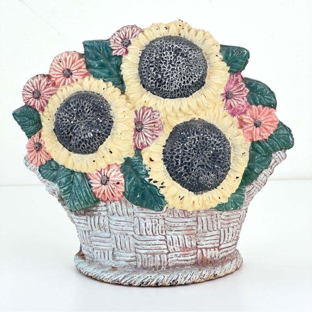 Vintage Cast Iron Sunflower Door Stop
